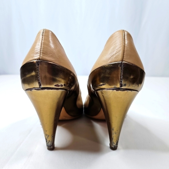 Elie Tahari Tan Leather Heels Sz 38 - Picture 6 of 9
